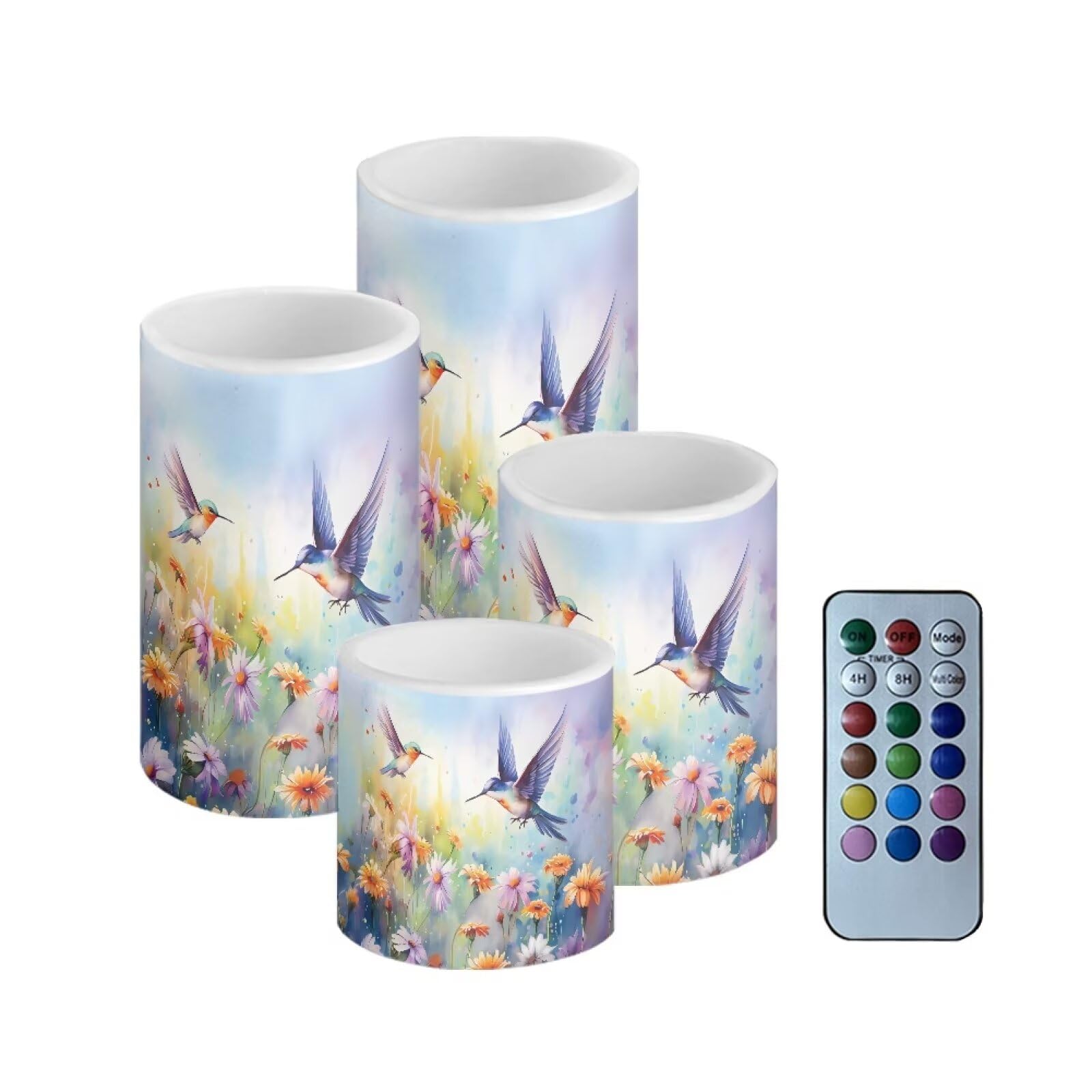 NETILGEN Flameless Candles Battery Powered LED Candles with Remote Timer Color Changing Control Long Lasting for Indoor Outdoor Home Decoration Set of