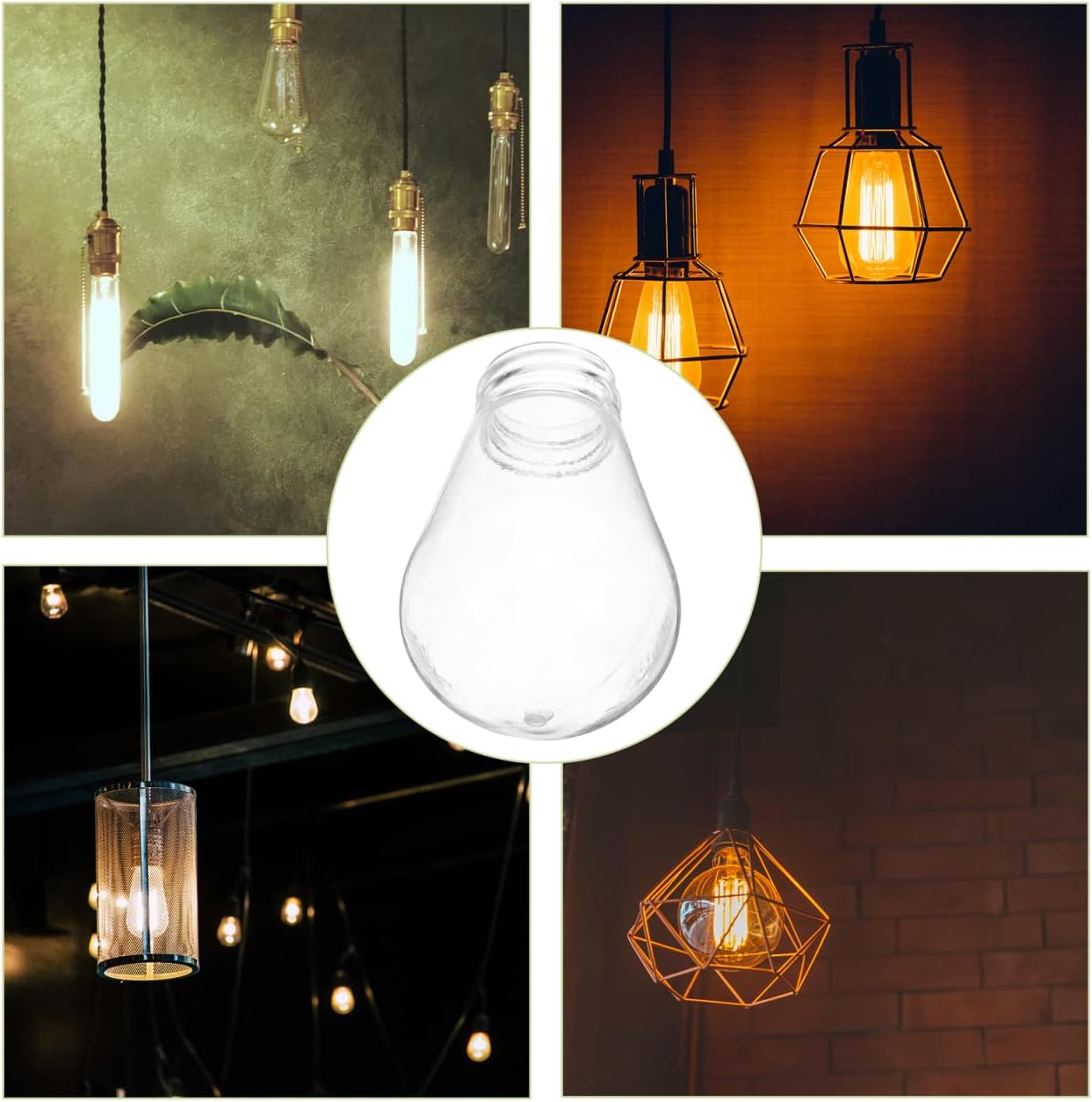 TOYANDONA 30pcs E27 Light Bulb Covers Plastic Bulb Cage Replacement Shades for String Lights for Home Patio Garden Outdoor Use
