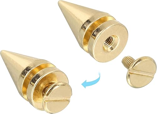 Miniatura 4 de uxcell 8 remaches de espiga de cono de 0.39 x 0.78 pulgadas, tornillos traseros para árbol y picos para manualidades de cuero, ropa, zapatos,