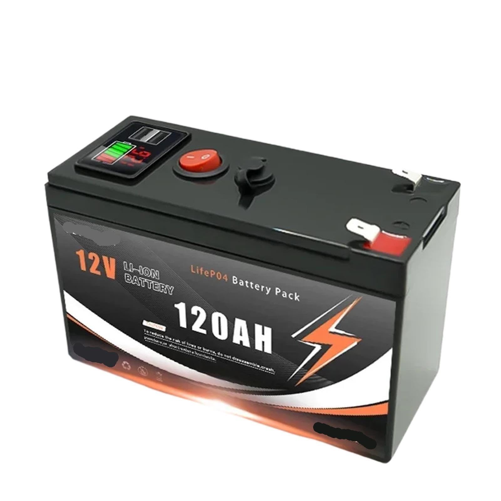 Batteria al litio ricaricabile LiFePO4 12V, BMS integrato