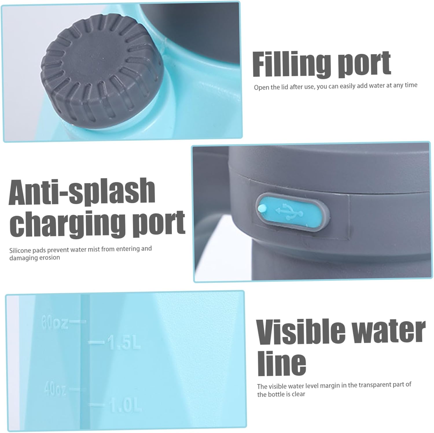 Electric Sprayer, 2L USB Sprayer Bottle 2 Mode, 2000mAh Pressure Sprayer with Extension Nozzle Portable Scaled Sprayer for Watering Gardening Blue