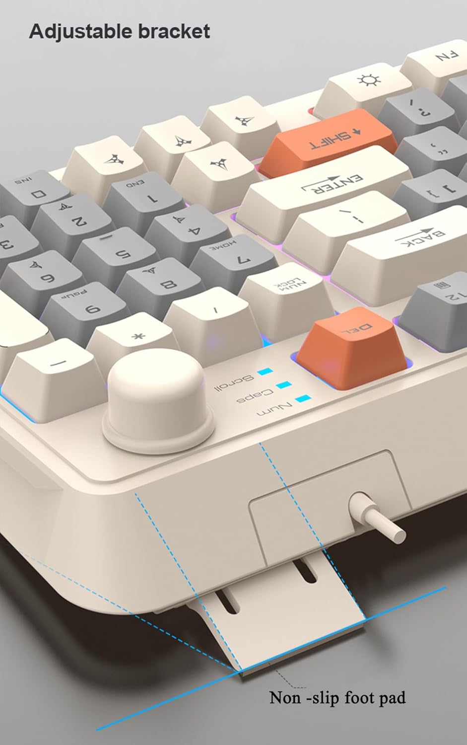 SAYTAY Mechanical Gaming Keyboard,Wired Office Keyboard with RGB Backlit,Full Size Keyboard with Three Color Mixed Keycaps, Keyboard with 94 Keys for Windows Laptop PC Mac