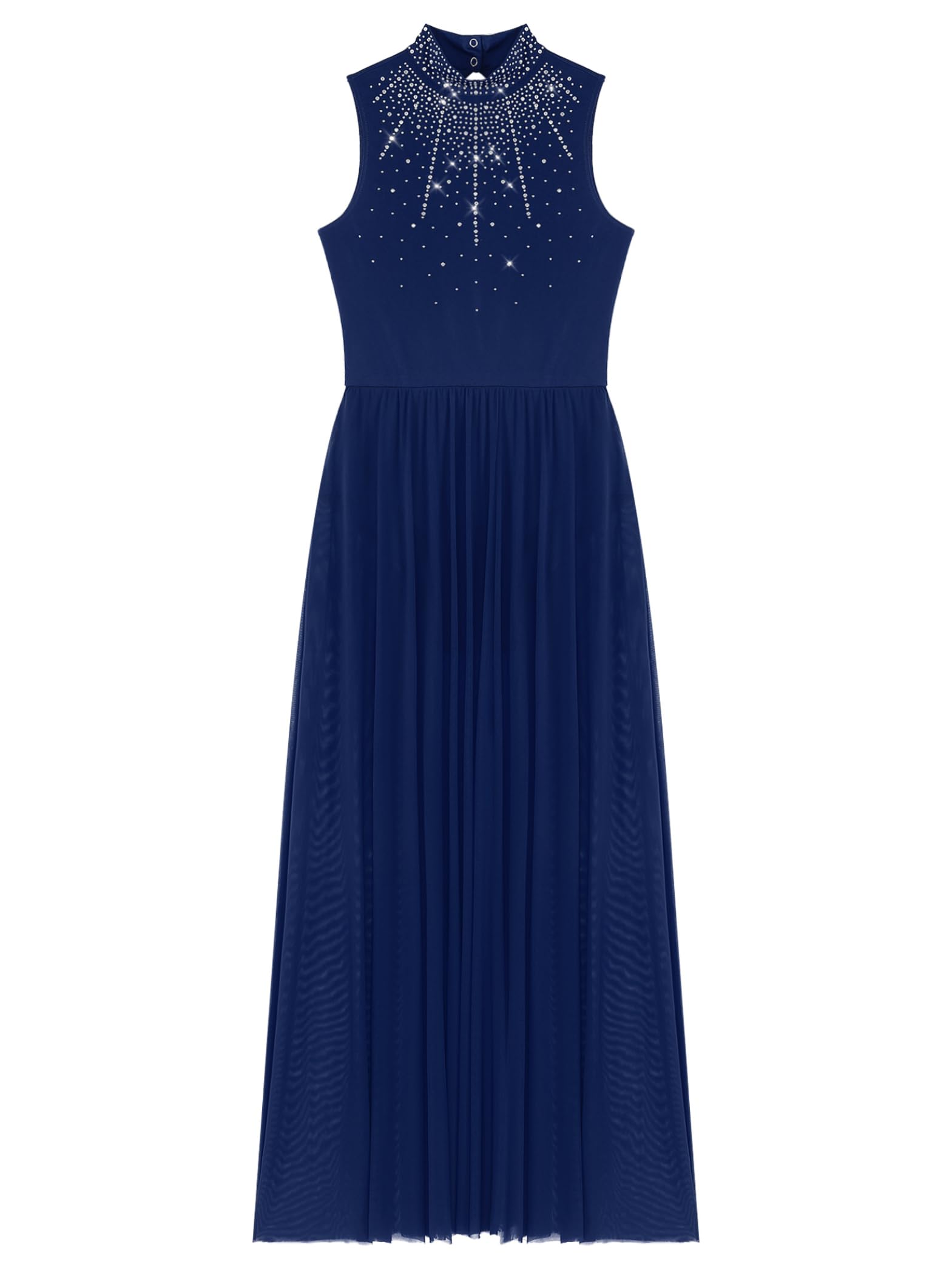 Robe de Danse Lyrique à Paillettes pour Femmes avec Jupe Longue Swing pour Valse Tango Moderne Contemporain Danse de Salon Vêtements