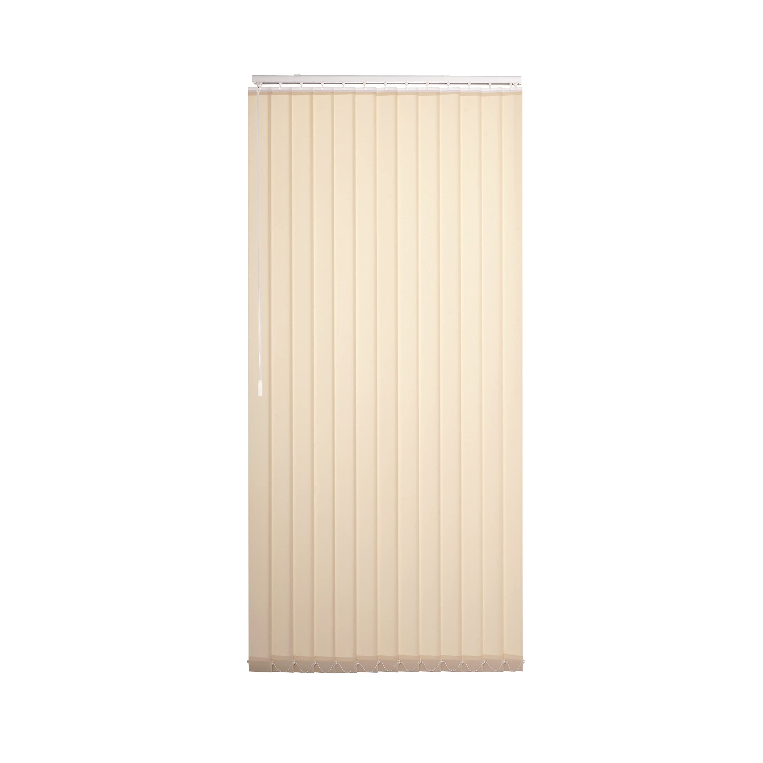Ventanara® Lamellenvorhang durchgehende Schiene Komplettset Vertikaljalousie 89mm inkl. Montagematerial (Beige (raumverdunkelnd), 200 x 180 cm)