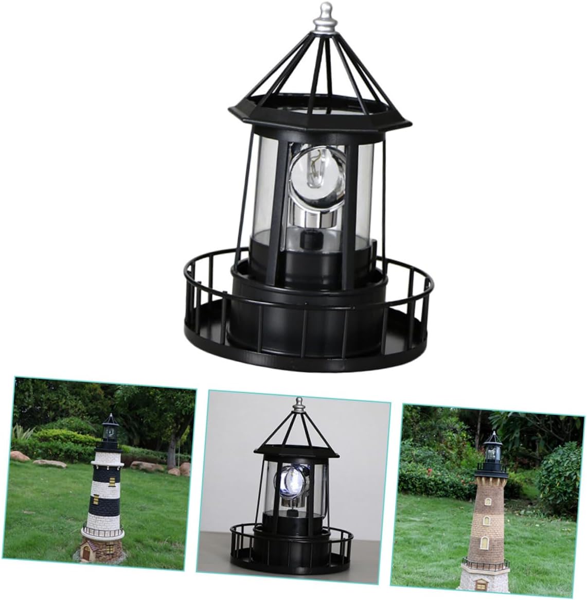 VANZACK 360° Rotating Solar Garden Decor Outdoor Solar Lantern Patio Safety Energy-Saving Lighting