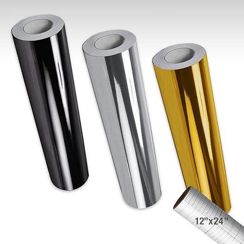 VViViD Rollo de vinilo autoadhesivo multicolor de 12 pulgadas por 5 pies, paquete que incluye papel de transferencia de 12 pulgadas por 5 pies