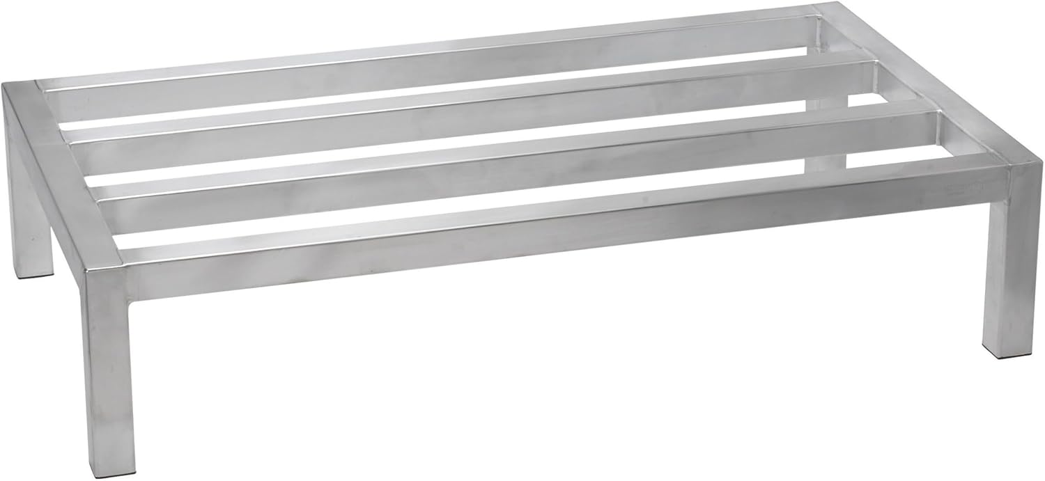 Winco 20-Inch by 36-Inch Dunnage Rack, 8-Inch High, 1800-Pound Capacity,Aluminum,Medium