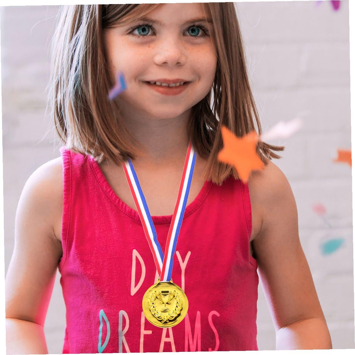 DECHOUS 50 Pezzi Medaglie Calcio in Lega di Zinco Oro per Bambini, Medaglie Premiazione Portatili per Festa di Calcio e Competizioni Sportive con Nastri per Aumentare L'atmosfera di Gara
