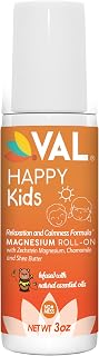 VAL Magnesium Roll-On for Kids | Gentle Zechstein Magnesium Chloride | Relaxation for Daytime & Bedtime | Calm & Mood Support | with Chamomile, Shea Butter & Essential Oils | USA Made | 3oz