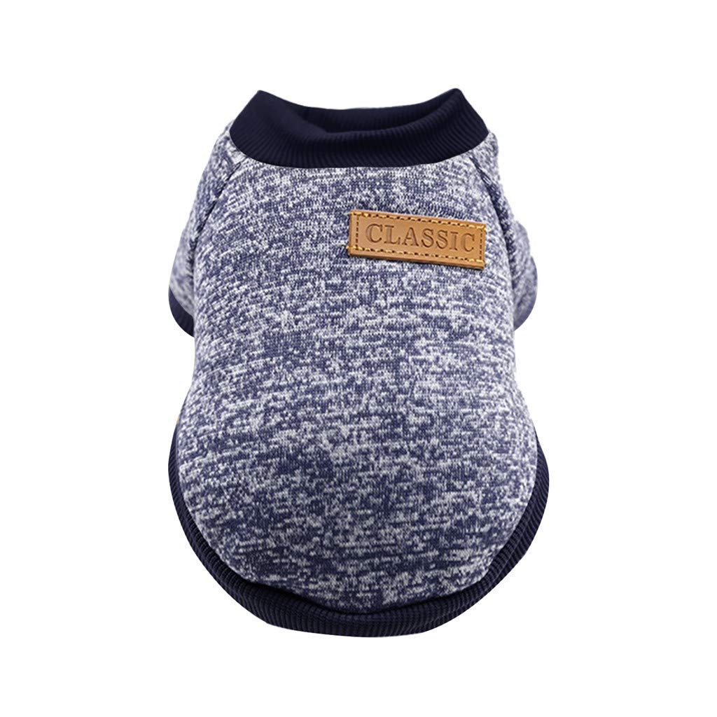 Pet Dog-Puppy Classic Sweater Sweatshirt Clothes Warm Jumper Winter Pet Clothes Hangers (Navy, XL)