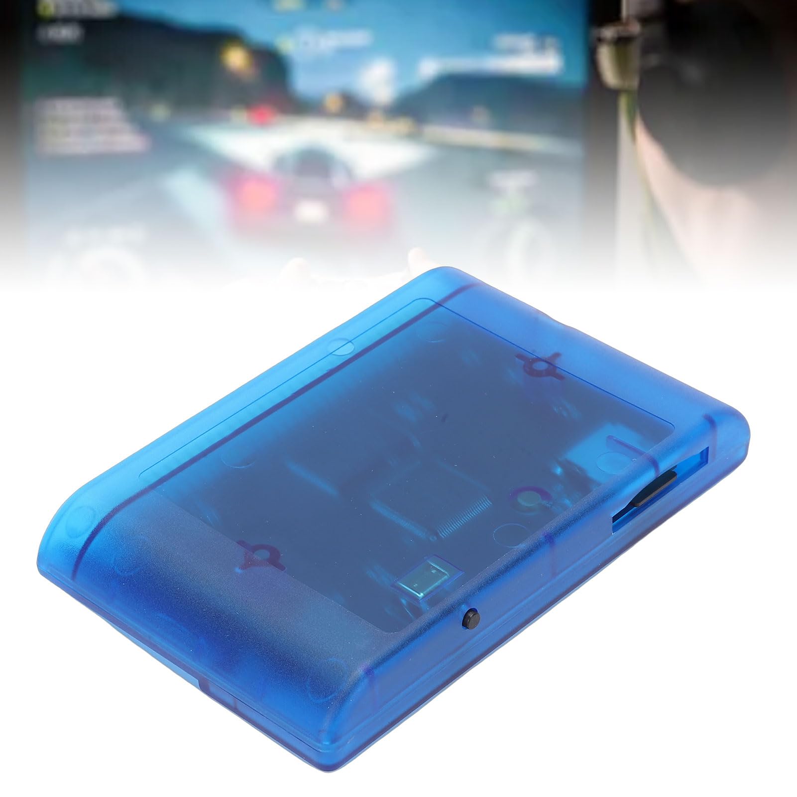 Plyisty Cartouche de Jeu Mega Drive V3 Pro pour Genesis et Master System, Carte Flash Tout-en-un avec Carte TF de 4 Go, Fonction de Sauvegarde et Prise en Charge des Triches, pour (BLUE)