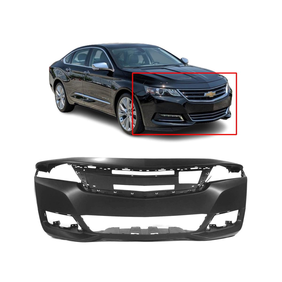FitParts Compatible with Chevrolet Impala 2014–2020 Front Bumper Cover