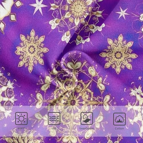 Toddler Panties, Gold White Snowflakes Star Purple Girls' Cotton Brief Underwear, 2T–8 Years3