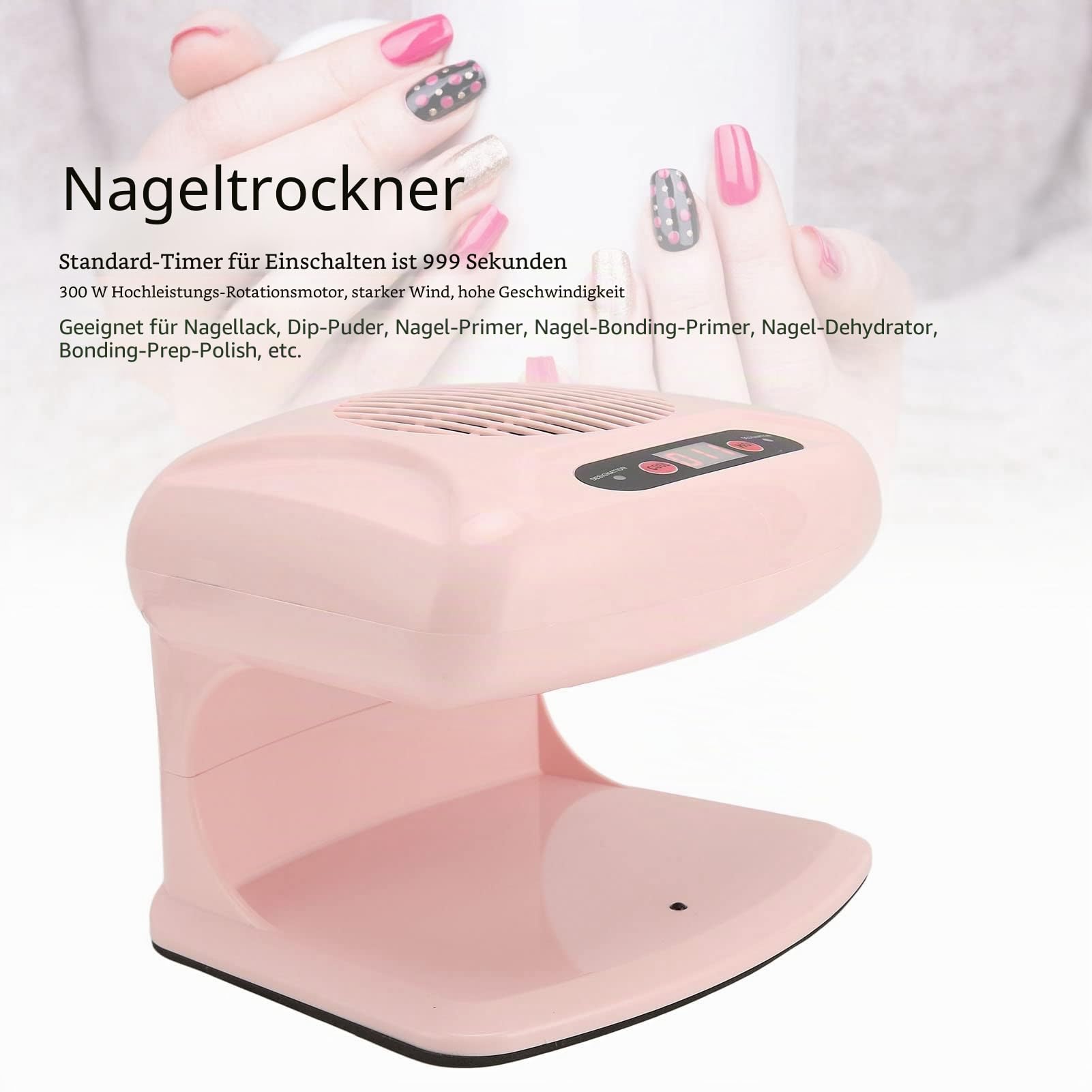 2-in-1 Nagellacktrockner mit Kalt- und Warmluftfunktion, Induktions-Nagelwerkzeugmaschine für Professionelle Nagelpflege