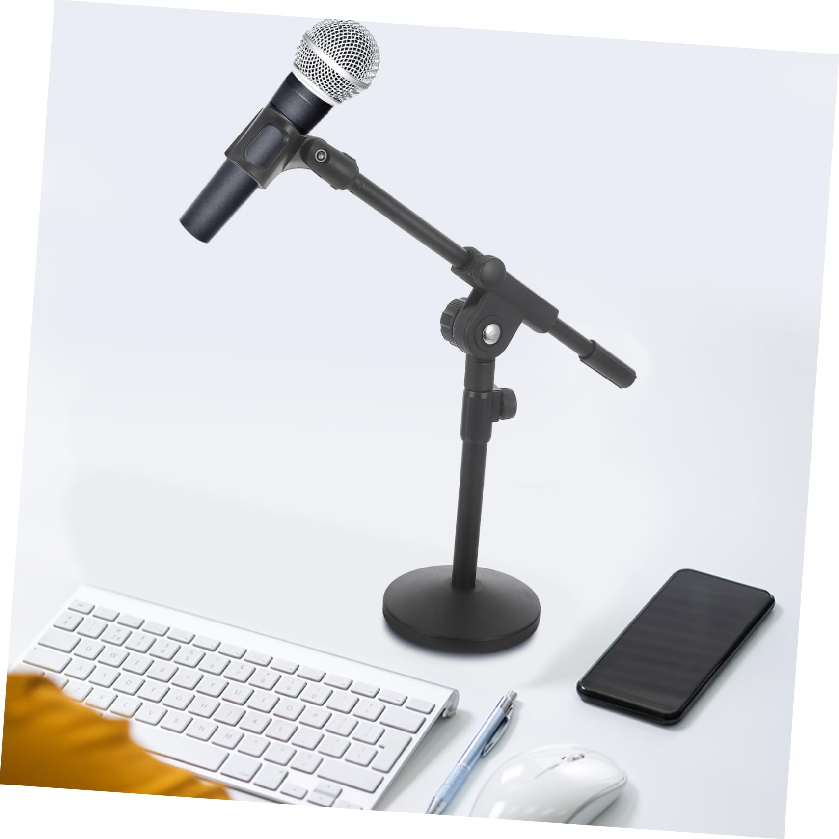 Base Per Asta Microfono Regolabile Supporto Da Tavolo Per Microfono Per Podcasting e Registrazione Audio Realizzato in Materiale Robusto Facile Da Usare e Trasportare