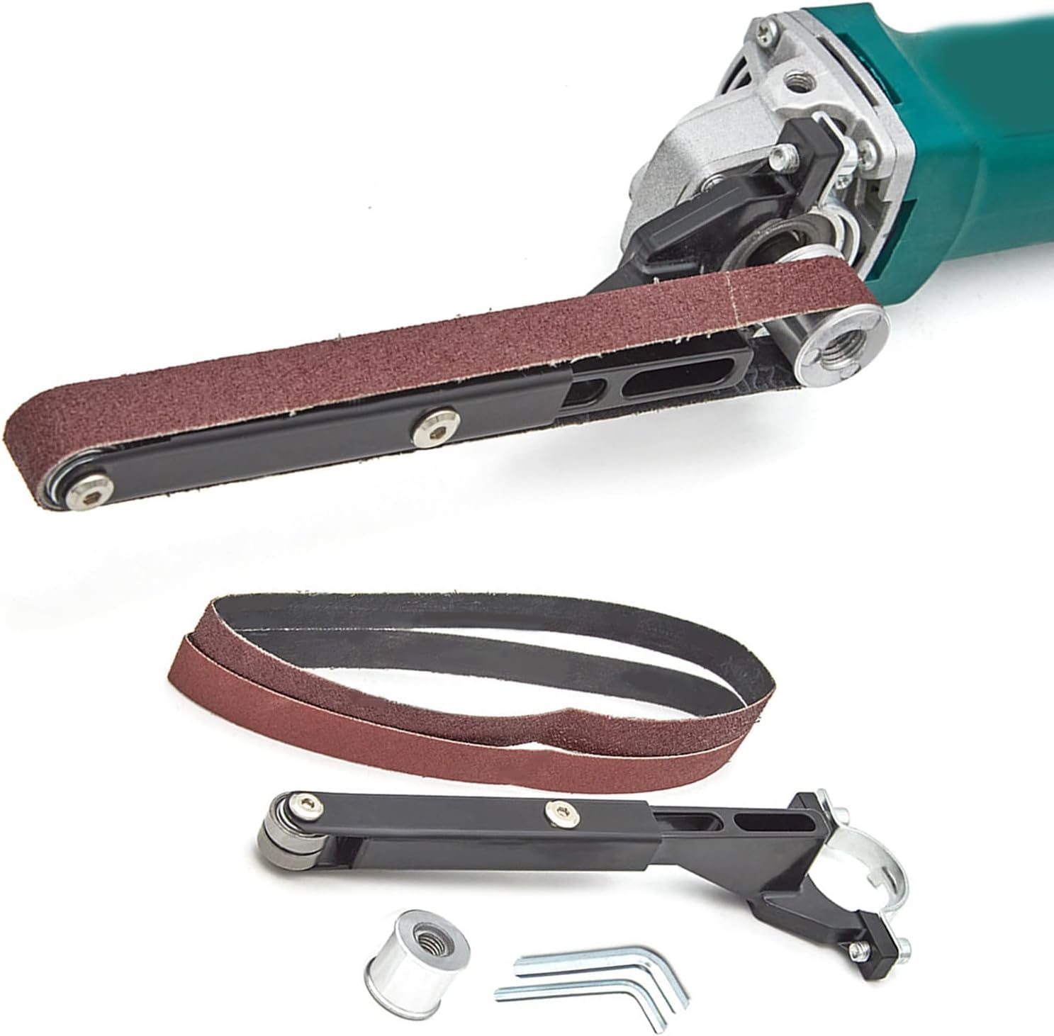 Inditrust Belt Sander Bracket Attachment for 4 Inch (100mm) Angle Grinder, Sanding Belt Adapter Tool Kit for Grinding, Polishing, Wood & Metal Finishing (Angle Grinder Not Included)-picture-15