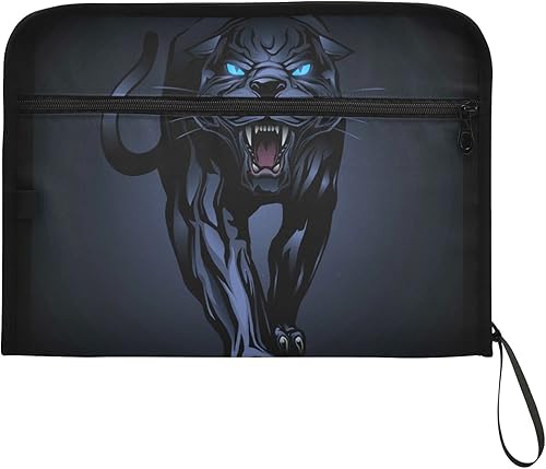 Miniatura 2 de senya Roaring Black Panther - Organizador de archivos expansible, 13 bolsillos con cremallera para documentos, tamaño carta A4