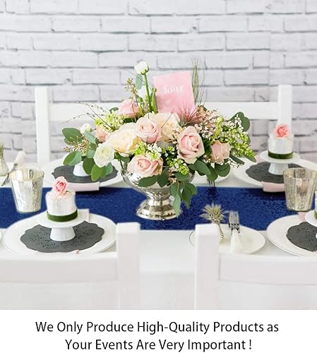 Vista 185 de Camino de mesa de lentejuelas doradas, 12 x 72 pulgadas, paquete de 15 caminos de mesa de boda con purpurina, camino de mesa dorado brillante