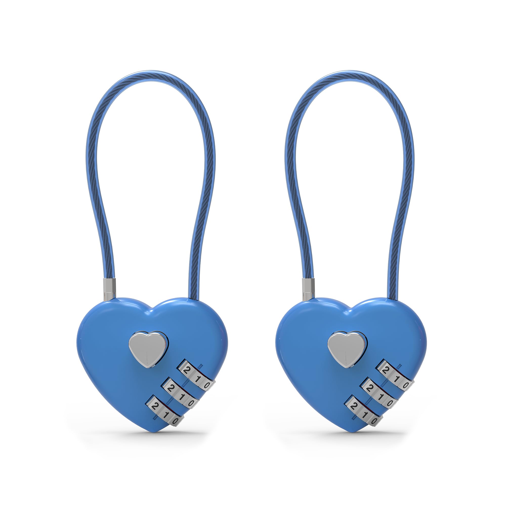 UP Security 3 Digit Combination Lock, Combo Cable Lock with Code, Small Padlock Combination with Cable, for Luggage, Suitcase, Gym Locker, Backpack