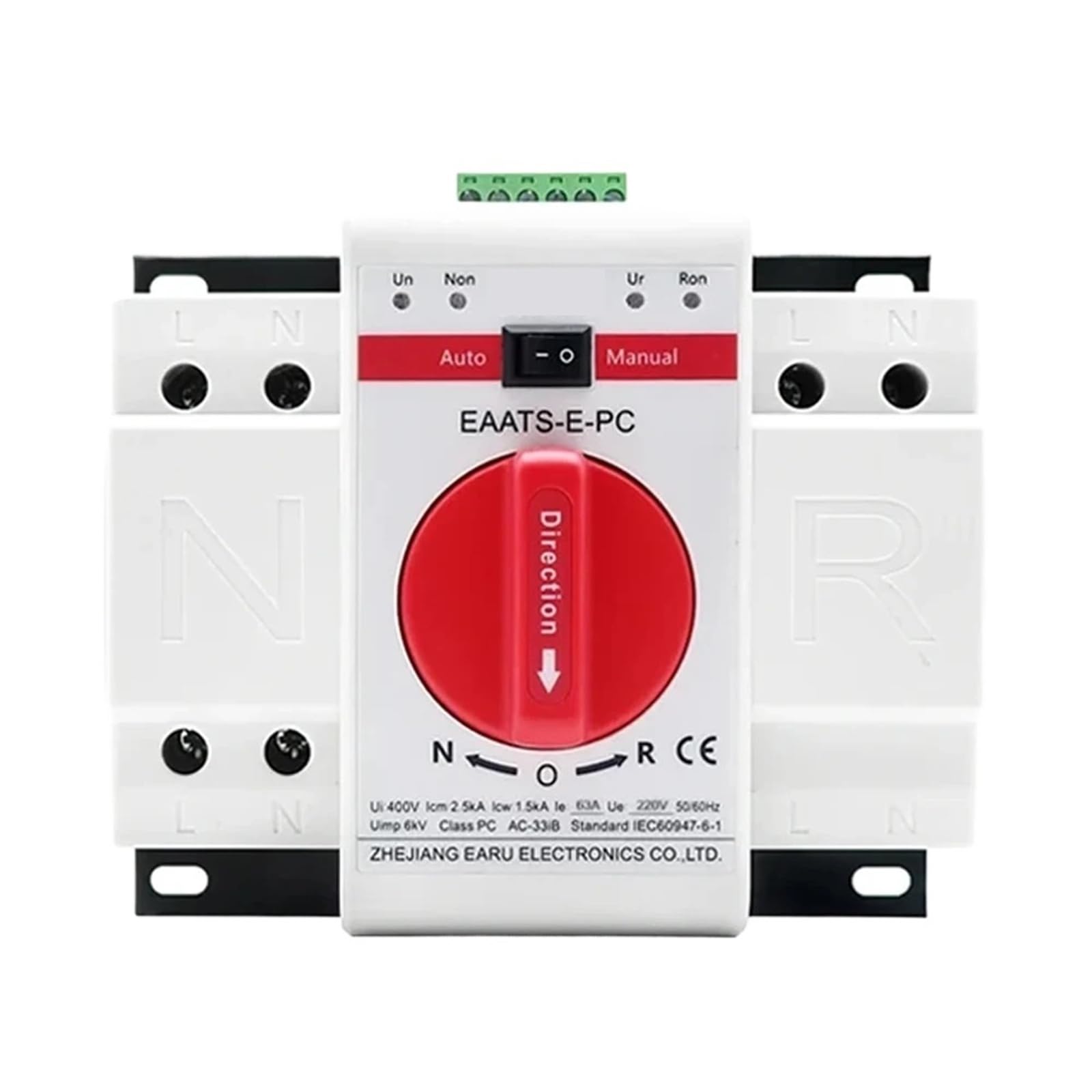 Inverseur de source automatique ATS 4P 63A pour double alimentation électrique triphasée