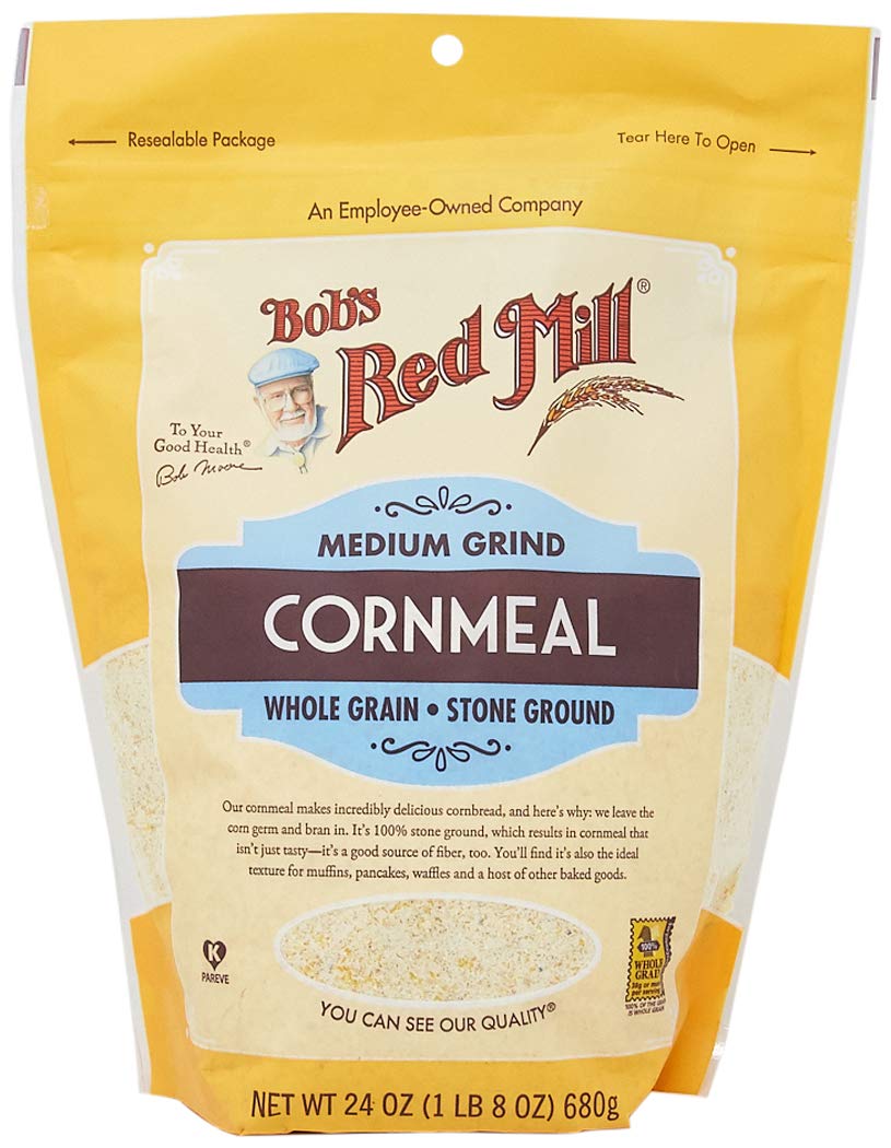 Bob's Red Mill Medium Grind Cornmeal, 24oz (Pack of 4) - Whole Grain, Vegan, Kosher