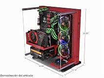 Thermaltake Core P3 ATX - Carcasa para computadora de juegos de vidrio templado, visión panorámica de marco abierto, montaje en pared de vidrio, cable elevador incluido, edición roja, CA-1G4-00M3WN-03