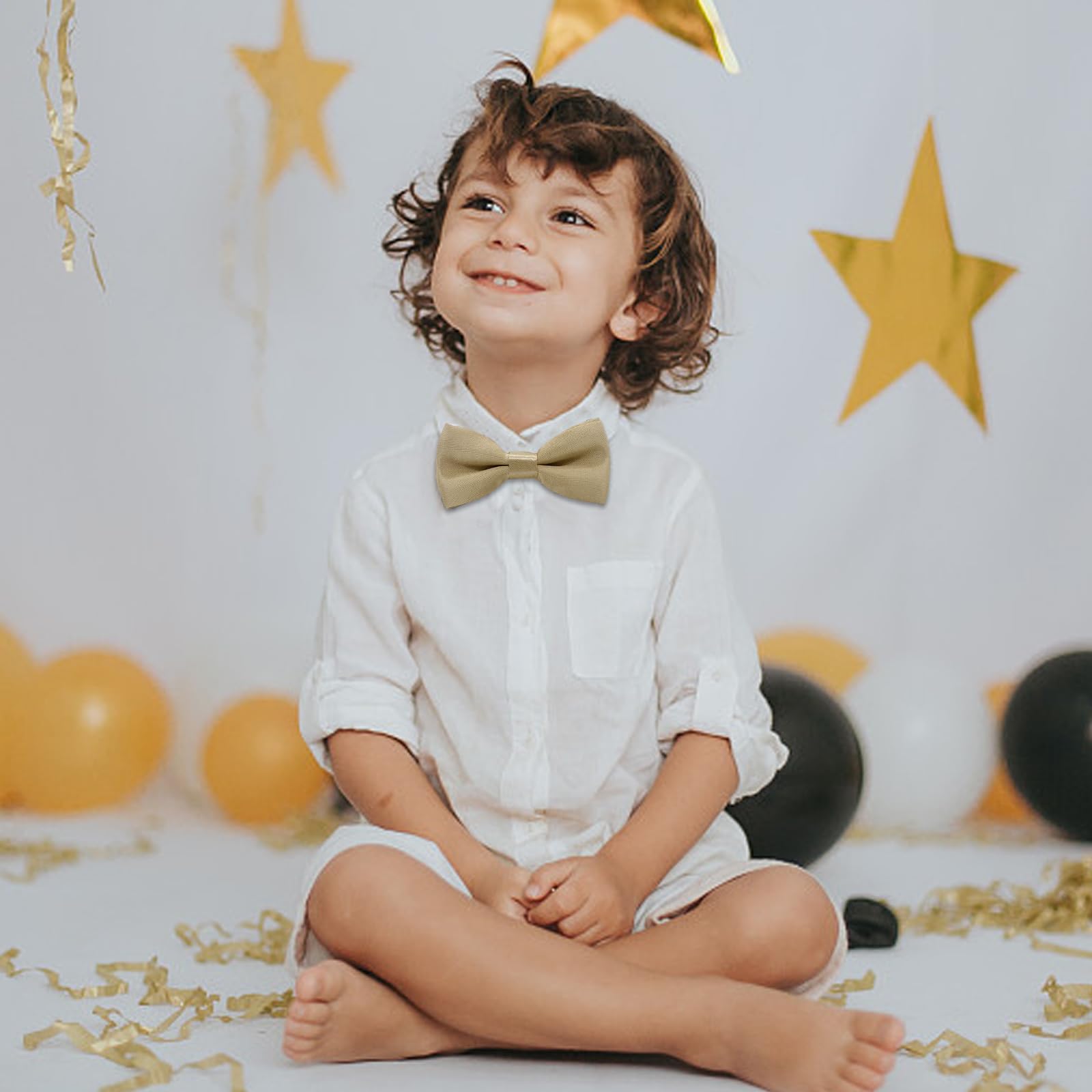 Klassische gebundene Fliege Kids & Men’Formal Solid, Verstellbar Vorgebundene Fliege Herren Jungen Anzug Fliege, Handgefertigt, für Erwachsene & Kinder für Hochzeitsfeier Ausgefallene