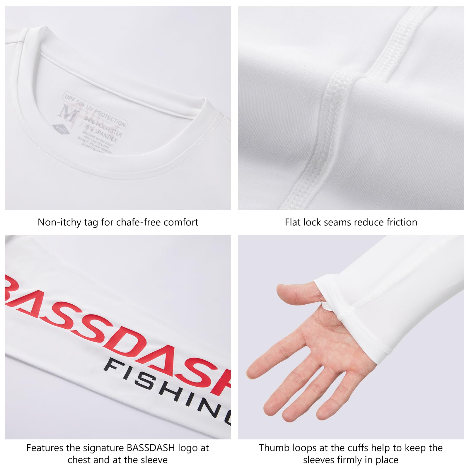 Bassdash Camiseta de Manga Larga para Hombre Camisetas de Pesca para Hombre protección Solar UV UPF 50+ Secado Rápido