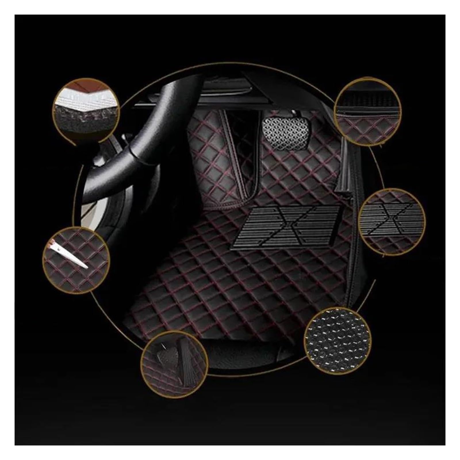 Tappetini Auto Su Misura Per Dacia Duster 2024+ – Set Di 4 – Moquette Deluxe Nera Con Bordo Nero E Clip Di Sicurezza - 2