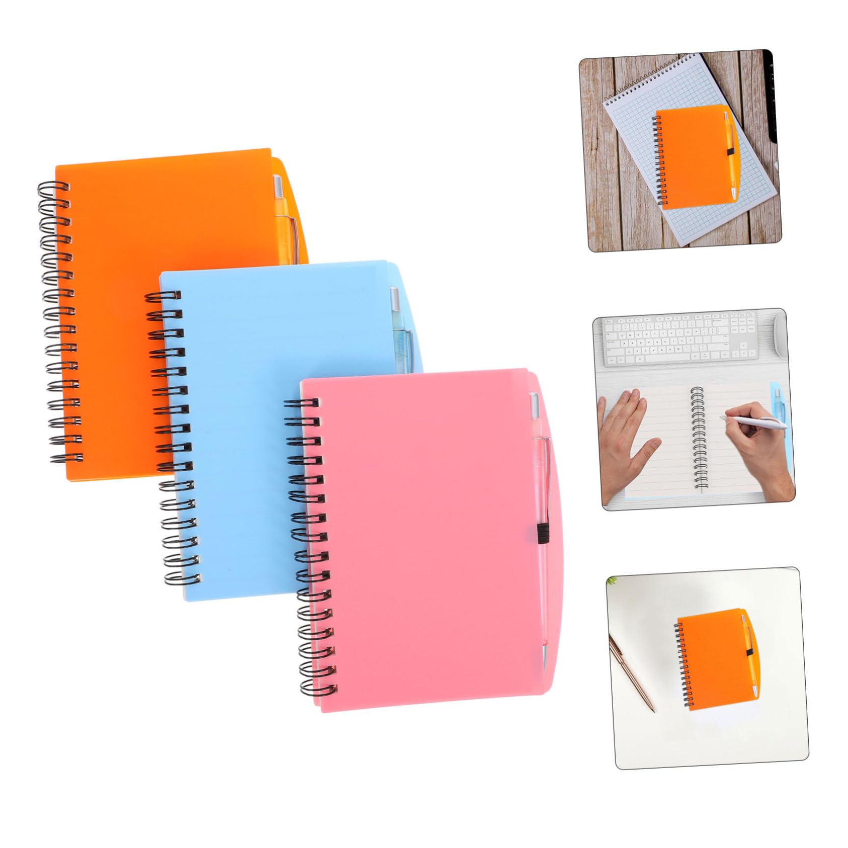Cuaderno Espiral Pequeño, Pack de 3 Unidades Bolígrafos