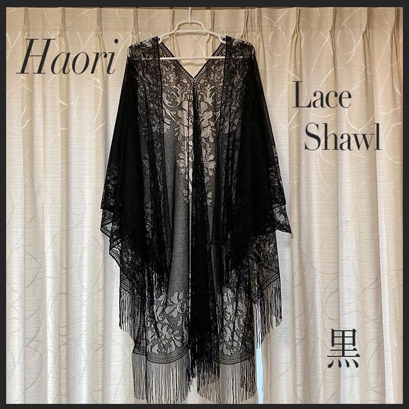 【美品】萌 　モユル　羽織り　ボレロ　ポンチョ　ストール　変形　黒　シアー 美品】萌 モユル 羽織り ボレロ ポンチョ ストール 変形 黒