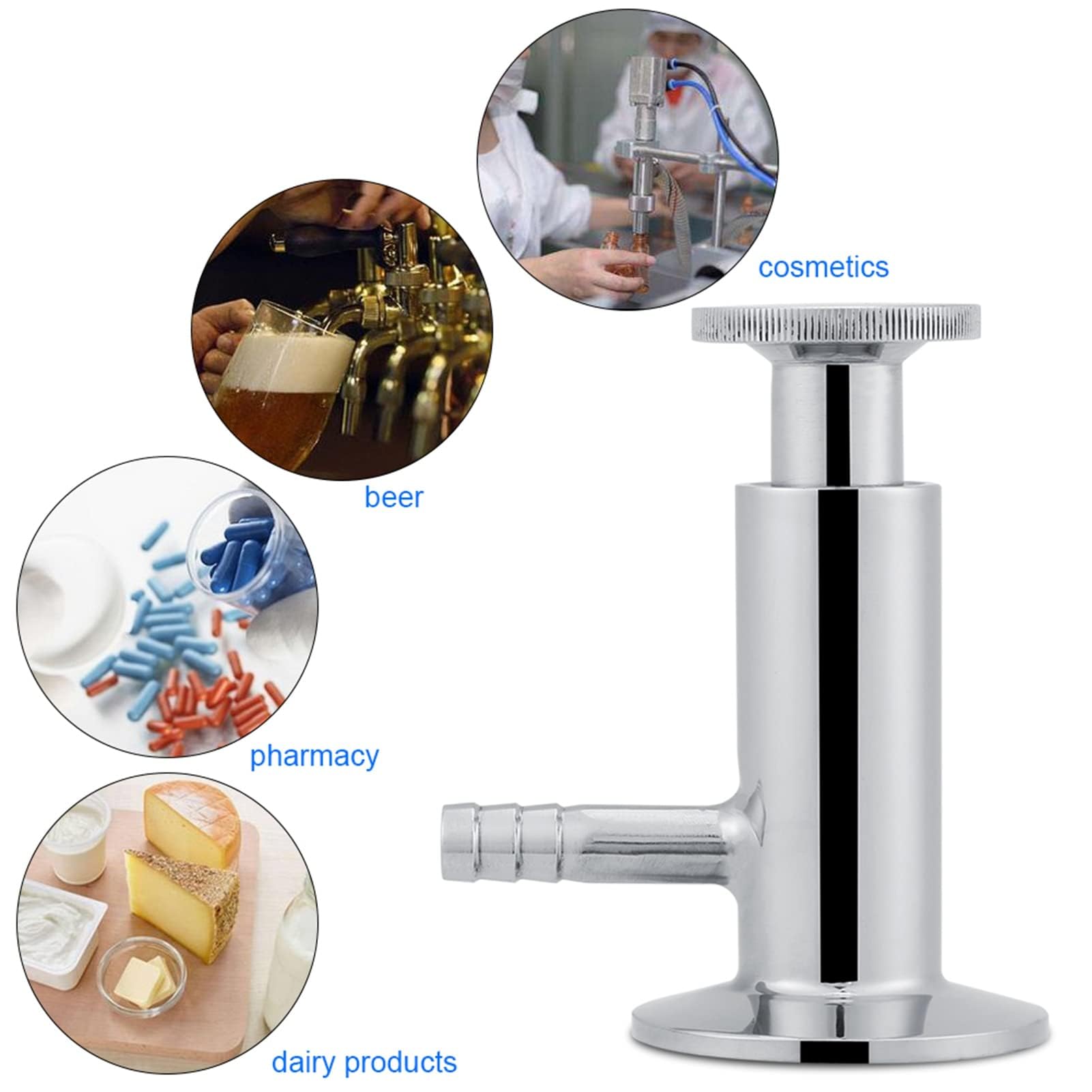 Tri-Clamp Probenahmeventil aus Edelstahl SUS304 für Milchprodukte Lebensmittel und Chemische Industrie mit Elliptischem Griff und Einfacher Bedienung