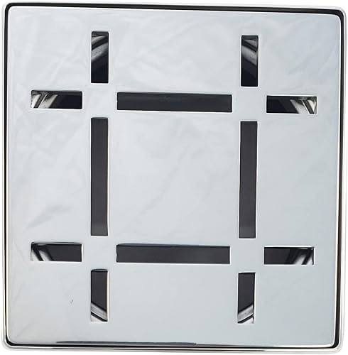 Miniatura 9 de FROSCH Kit de rejilla de drenaje de ducha de acero inoxidable de 4 pulgadas, diseño de tablero (blanco mate)