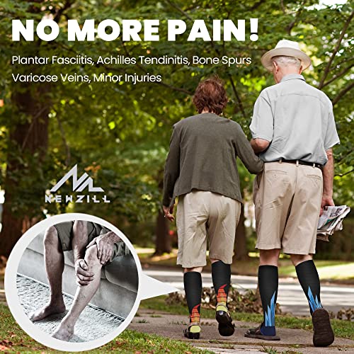 Image of NEWZILL Medical Compression Socks for Women & Men, 20-30 mmHg Knee-High Support for Circulation, All-Day Comfort for Work Travel Running Cycling and Fitness