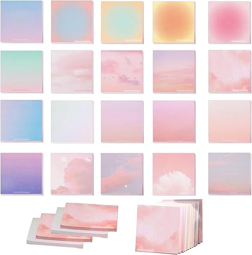 Miniatura 9 de BetterJonny - 640 notas adhesivas, 3.15 x 3.15 pulgadas, pintura al óleo, paisaje, notas autoadhesivas, 8 temas, blocs de notas adhesivas estéticas