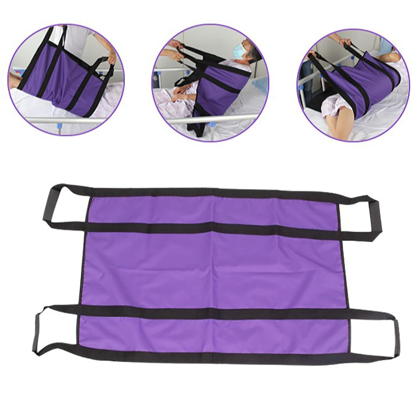 Sábana De Transferencia Deslizante para Personas Mayores, Almohadilla De Cama para Posicionamiento De Pacientes con Correas Acolchadas, Capacidad De Carga De 90 Kg Y Tela Resistente, Lavable