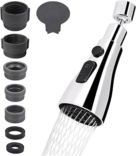 PHOGARY Kitchen Tap Spray Head G1/2 Water-Saving Sink Aerator for Kitchen Faucet, 3 Modes Functions 360° Swivel Spout FM22 M24, Replacement Tap Bubbler Head Aerator,Tap Adapter Accessories
