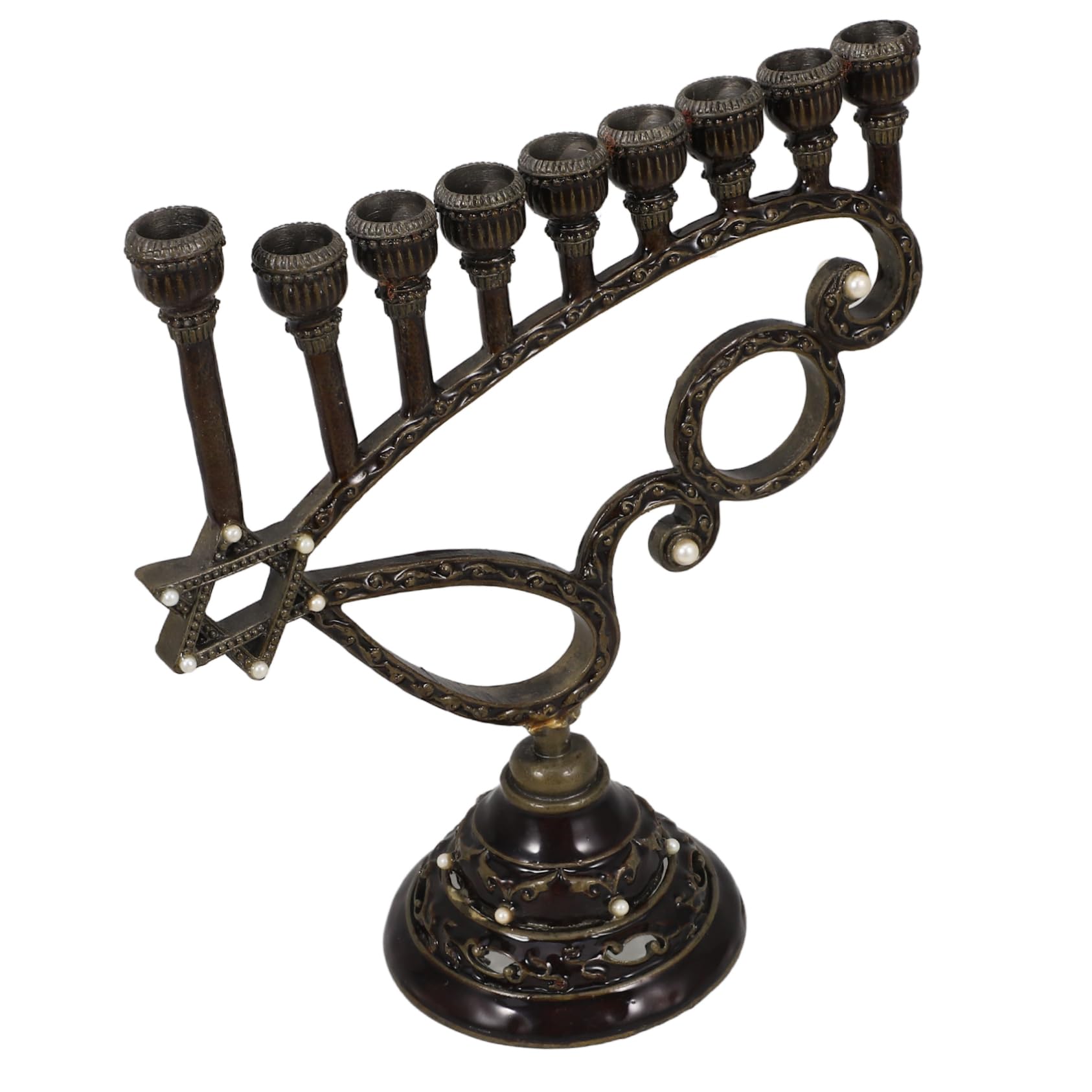 Cabilock Candelabro de Nueve Cabezas para Mesa Delicado Soporte de Vela de Decoración de Mesa Central Suministro para Hanukkah Candelabro de Escritorio