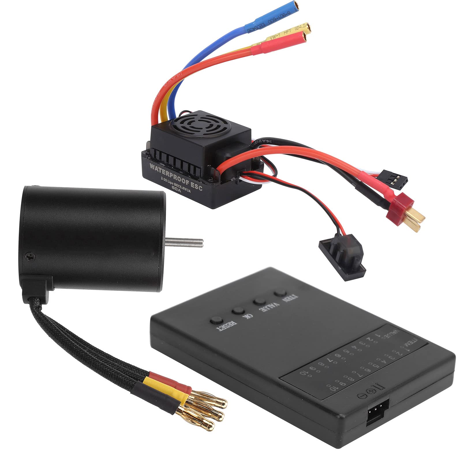 3650 4500KV Wodoodporny silnik bezszczotkowy 60A Zestaw kart programatora ESC do samochodu 1/8 1/10 RC