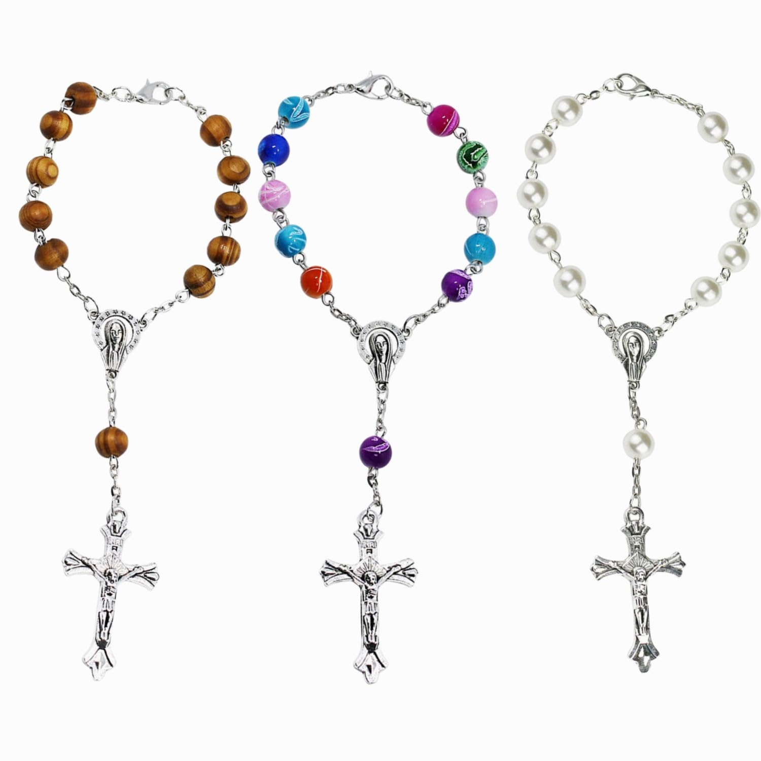 2 Rosari Cattolici Per Specchietto Auto - Croce Decorazione Interna, Benedizione - Foto 8