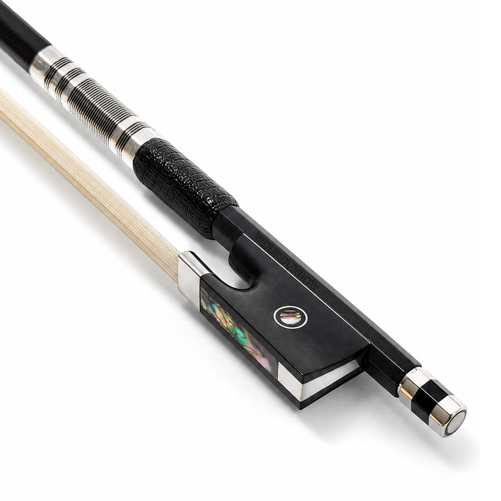 4/4 Carbon Fiber Violin Bow, Horsehair, Twin-Eye Ebony Frog