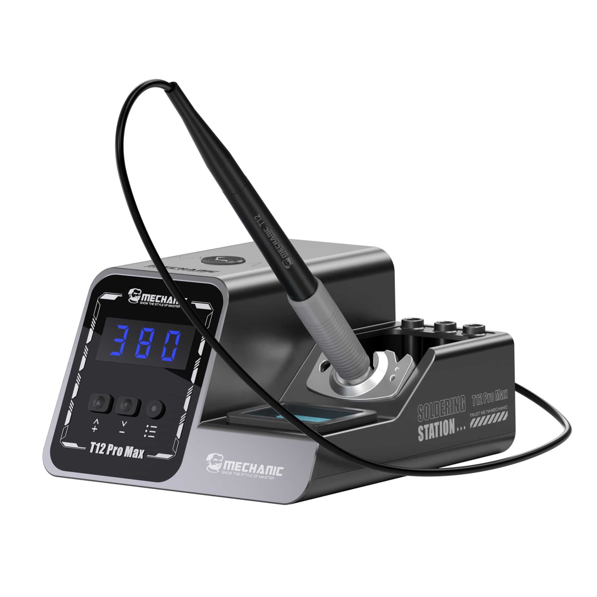 Mechanic T12 Pro Max - Estación de soldadura inteligente de 140 a 450 °C, calentamiento rápido, mango T12, apagado automático para reparación de placa base de teléfono