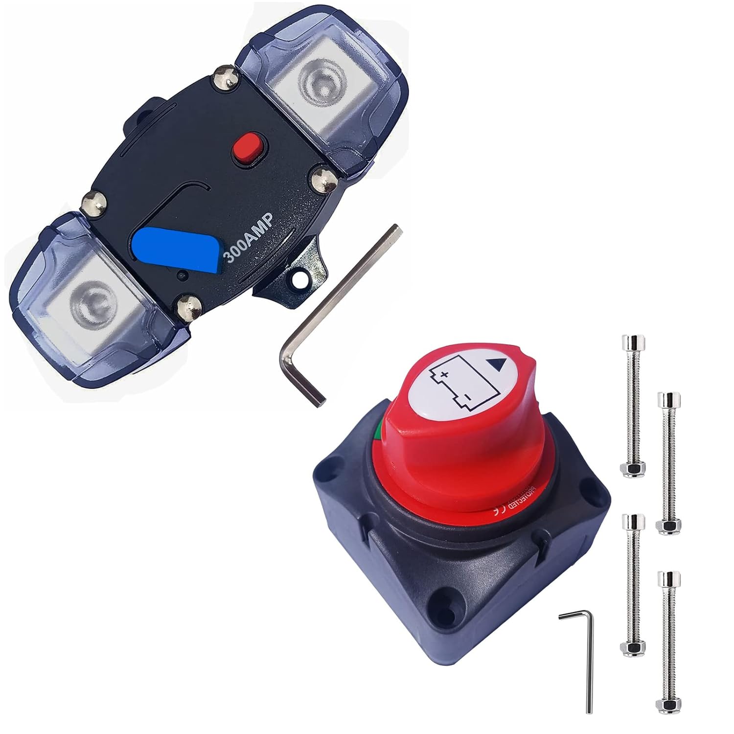 300 Amp Circuit Breaker & Battery Switch, Manual Reset Waterproof Inline Fuse