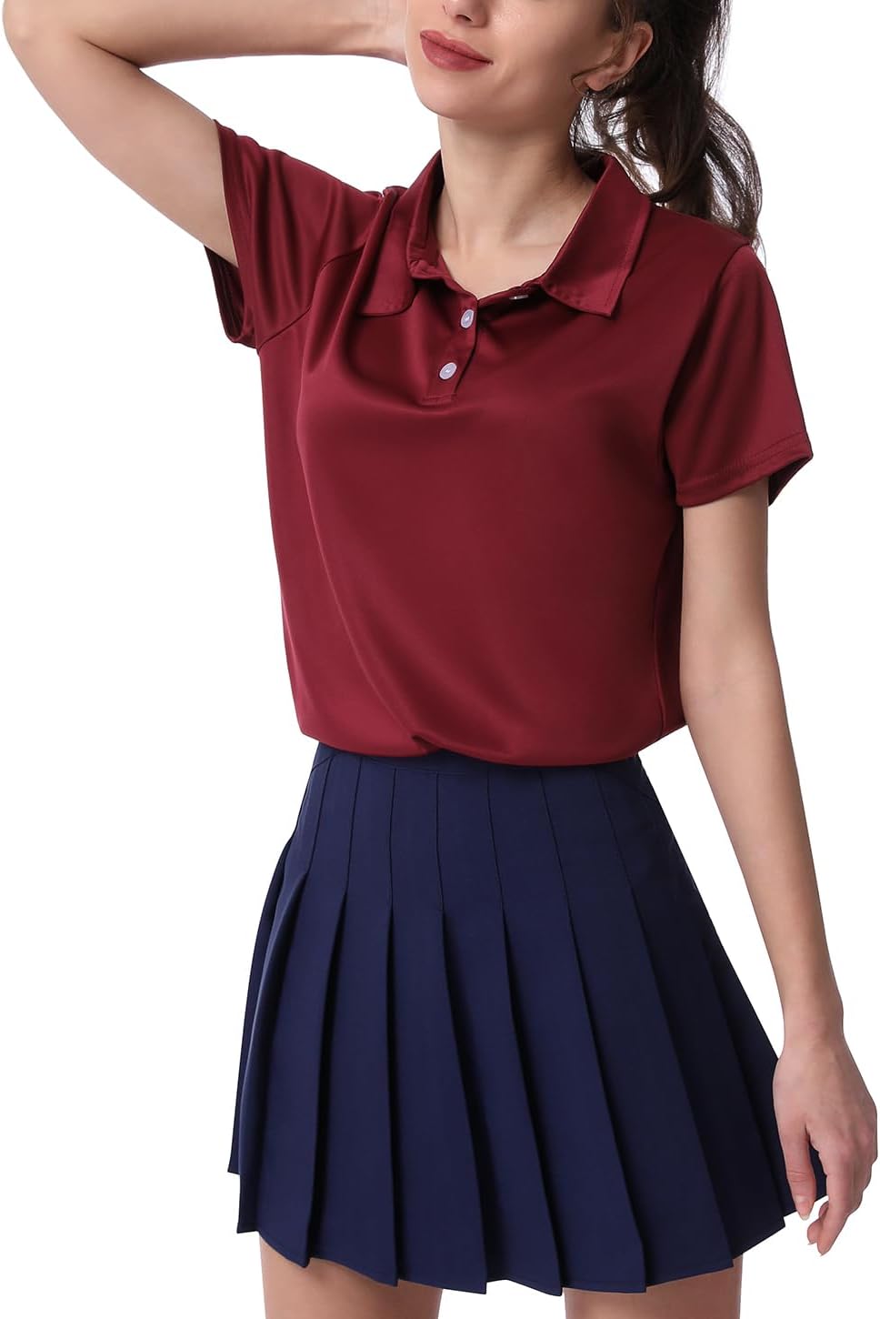 3-Pack Women's Short-Sleeve Sport Polo Shirts Quick Dry Moisture-Wicking Activewear Polos Tops for Work - Image 3