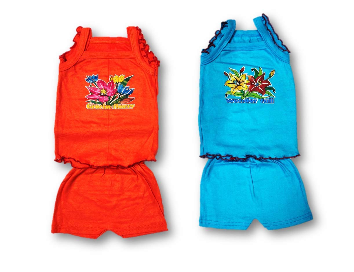 Jimmy Jammy - Baby Girl 100% Cotton Frock and Shorts Set (Pack of 5) (6-12 Months) 2
