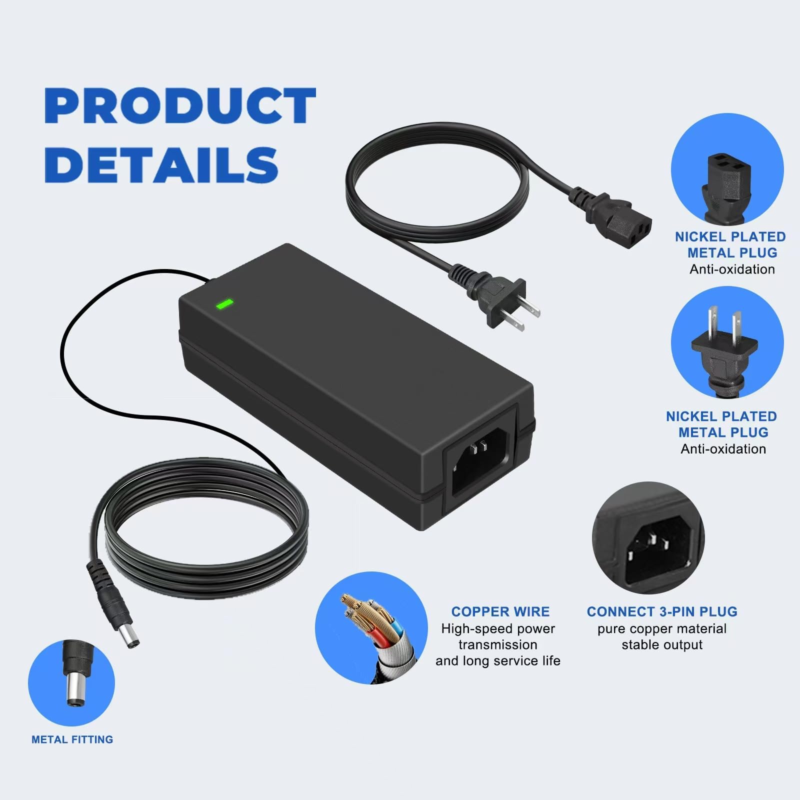 Amazon.com : 54V Power Supply 54Vdc Power Adapter for use with