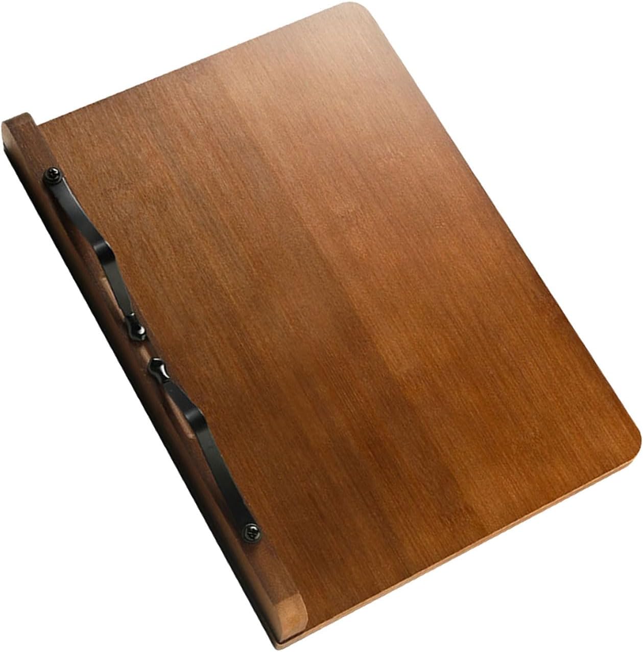 Book Holder Wood Reading Stand with Metal Page Clip Wood Bookstand Angles Adjustable for Textbook Cookbooks Music Scores