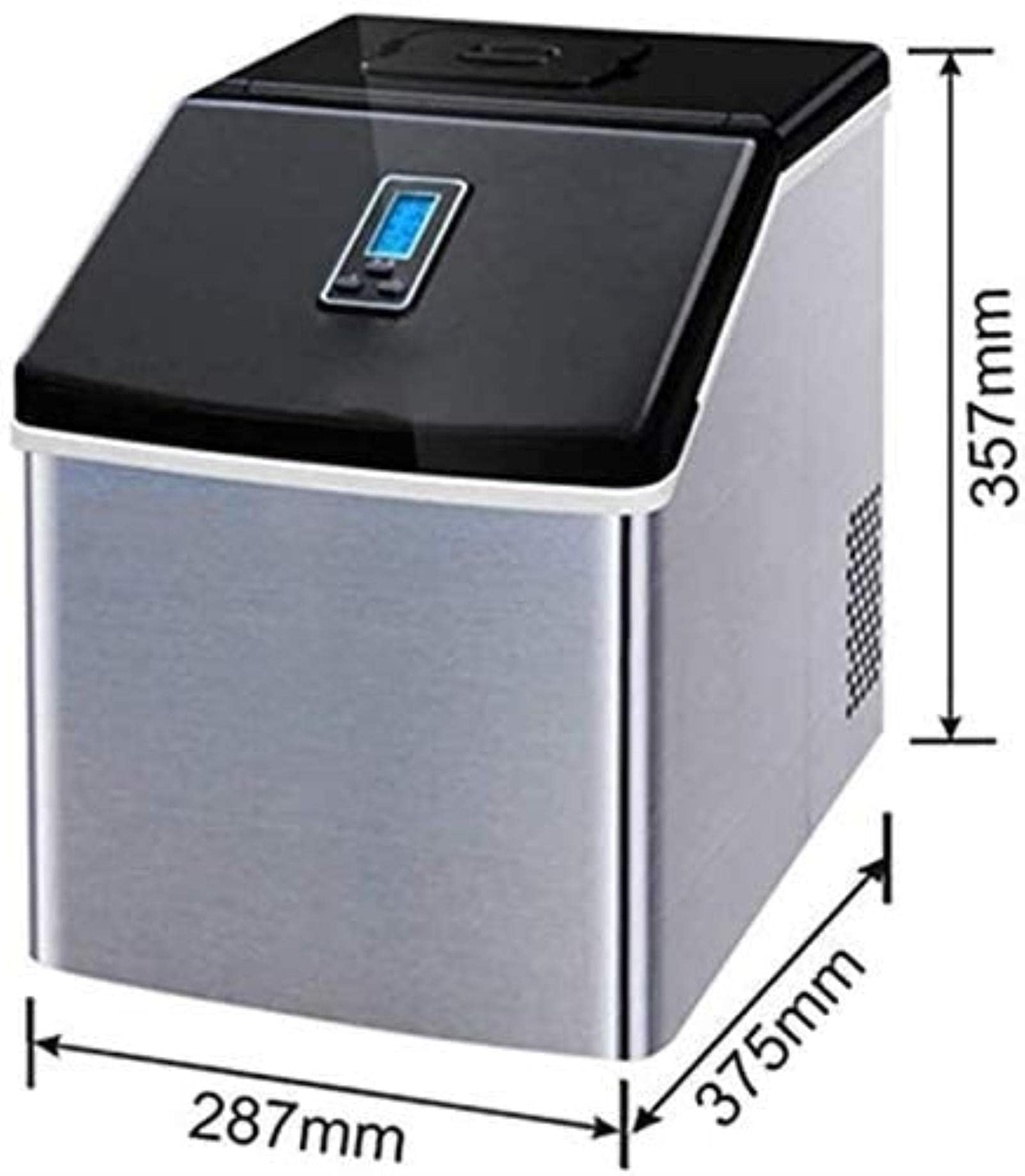 Ice Cube Maker Countertop Ice Machine Stainless Steel Ice Making Machine with Ice Scoop Square Ice Manual Water Inlet on Fridge.com