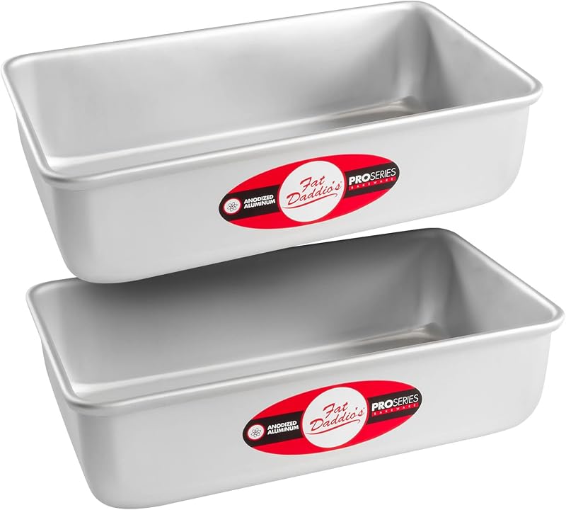 Bread Pan Anodized Aluminum, 9 x 5 x 2.75 Inch, Set of 2, Silver