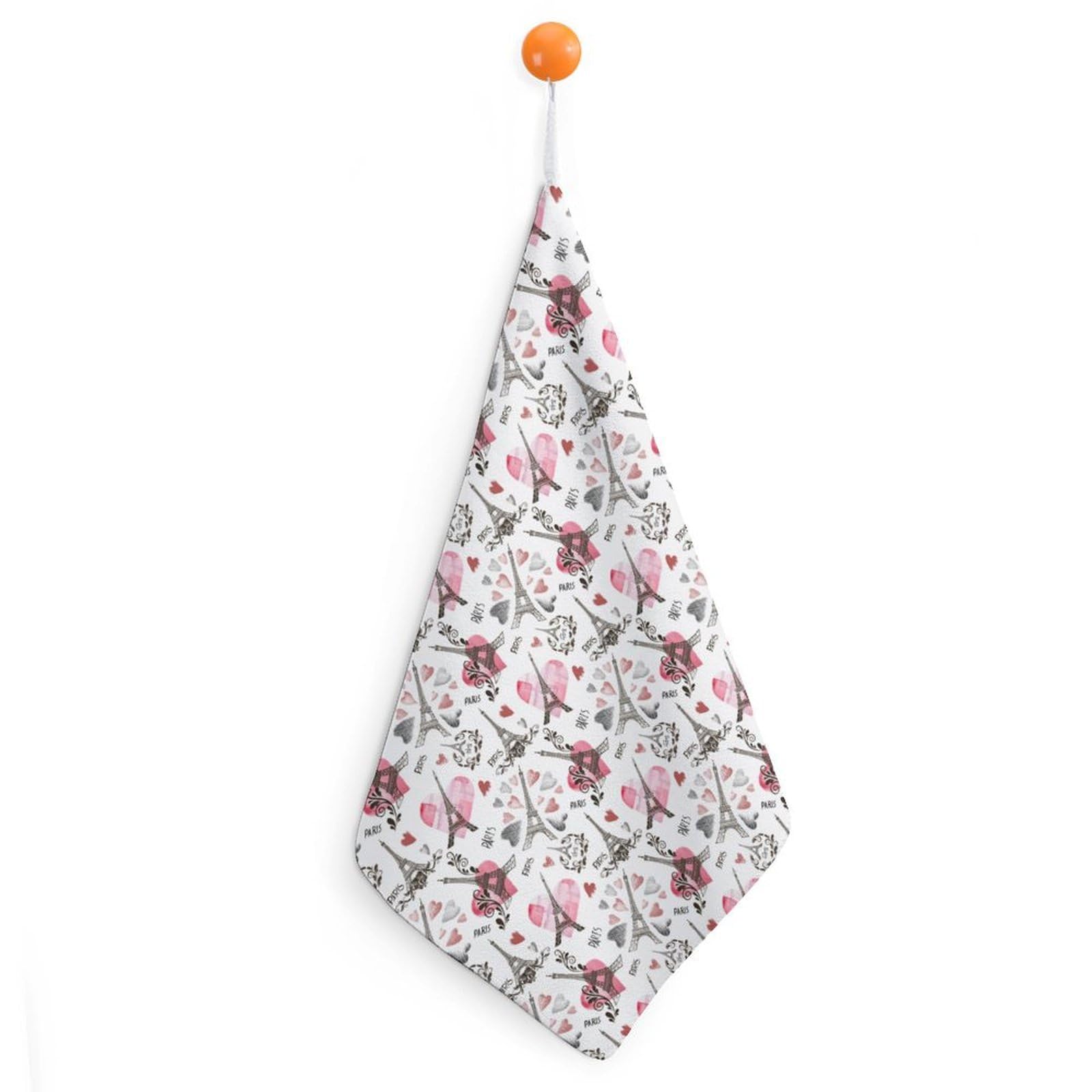 TXFBTRFSA Paris - Eiffel Tower And A Heart Hand Towels with Hanging Loop Kitchen Towel Handkerchiefs Cleaning Cloths